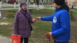 Губкинские волонтёры Победы провели акцию «Георгиевская ленточка»