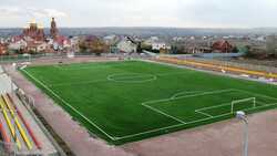 Реконструкция футбольного поля прошла на губкинском стадионе «Кристалл»