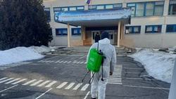 Сотрудники МЧС России провели дезинфекцию школ и детских садов в Губкине