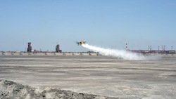 Применяемые на Лебединском ГОКе средства малой авиации эффективно предотвратили пыление*