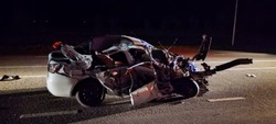 Водитель автомобиля Lada Vesta въехал в шумоизоляционный забор в селе Сергиевка 