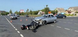 Водитель автомобиля Lada Priora сбил мотоциклиста на перекрёстке в Губкине