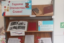 Книжная выставка «Героям Отечества, Слава!» открылась в библиотеке села Вислая Дубрава 